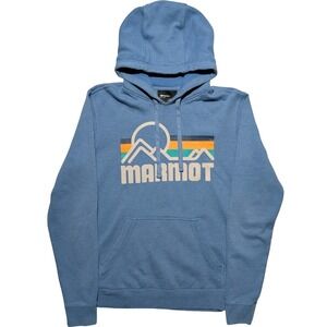 Marmot‎ Graphic Hoodie Men's M Blue Gorpcore Outdoor Logo Hooded Sweatshirt